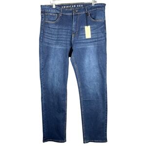 American Rag Straight Leg Jeans Mens 36x32 Blue Comfort Stretch Medium Wash